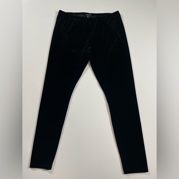 Eileen Fisher Black Velvet Leggings – Petite Medium - Whimsigoth Fall Cozy - Picture 4 of 11